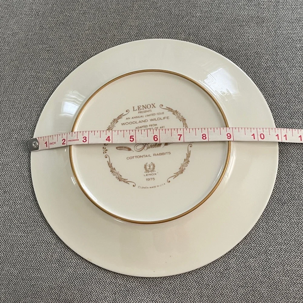 Lenox Boehm Woodland Wildlife Cottontail Rabbits collector plate